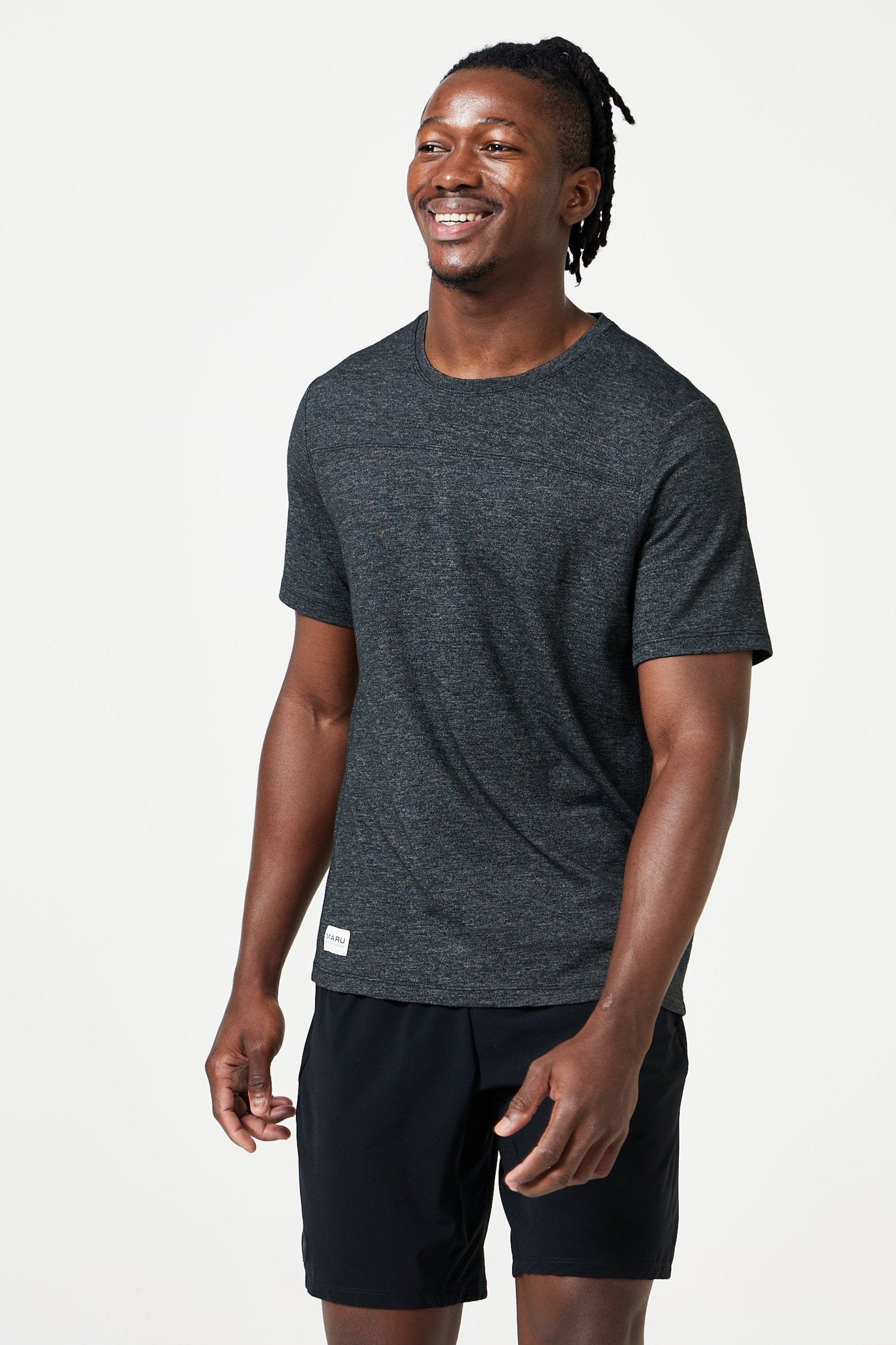 The One T-shirt grey mélange Merino wool Maru Clothing