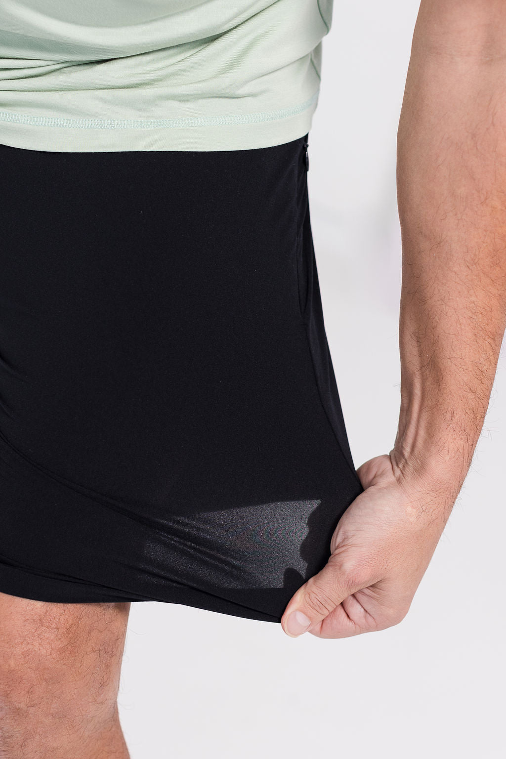 Fabric stretch Interval running shorts black