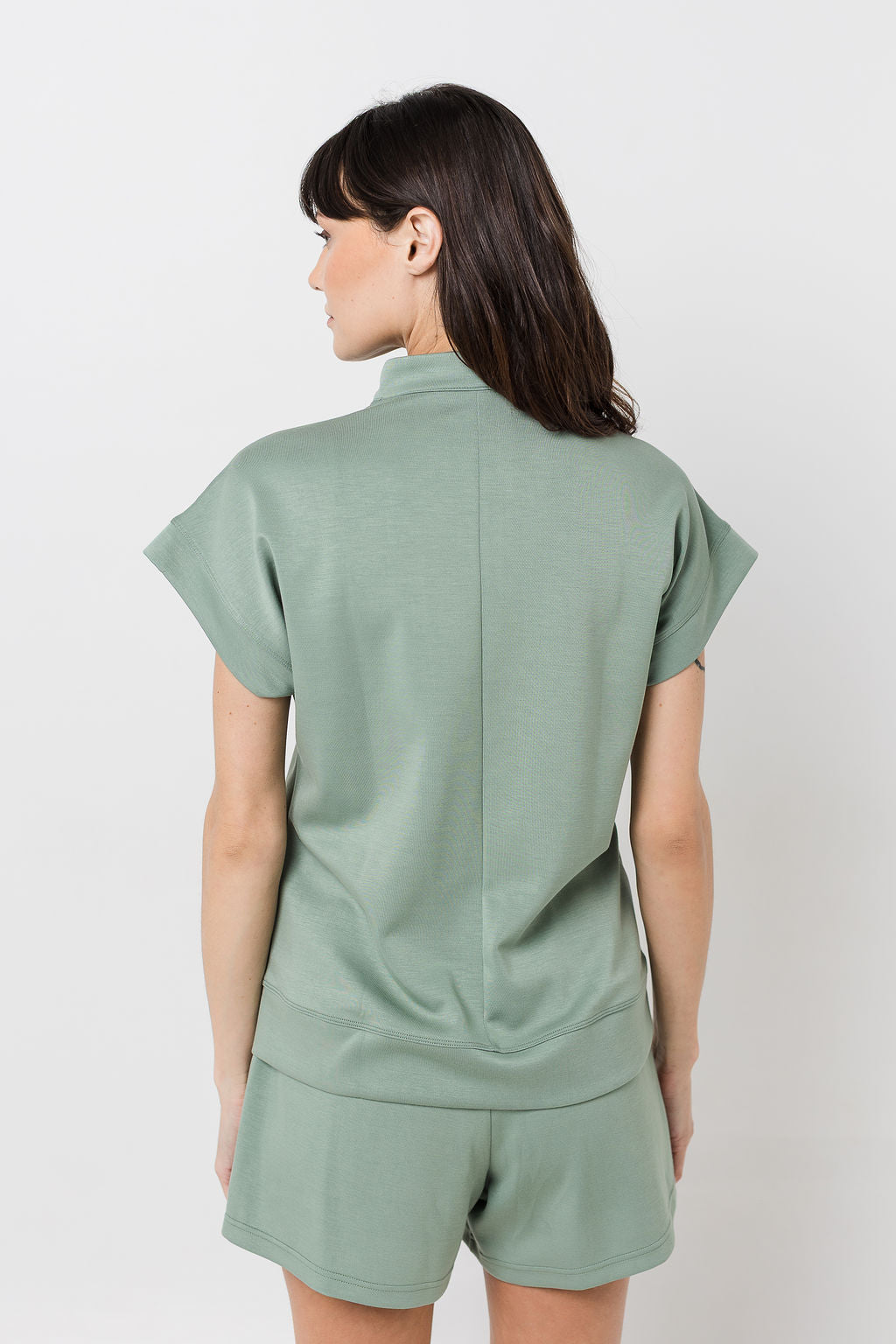 Half Zip Tank - Sage green