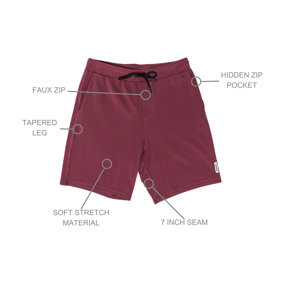 Lifestyle shorts burgundy Maru Clothing