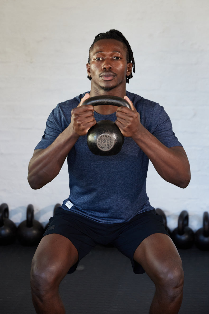 Gym workout Interval shorts paired with The One merino wool T-shirt Maru Clothing