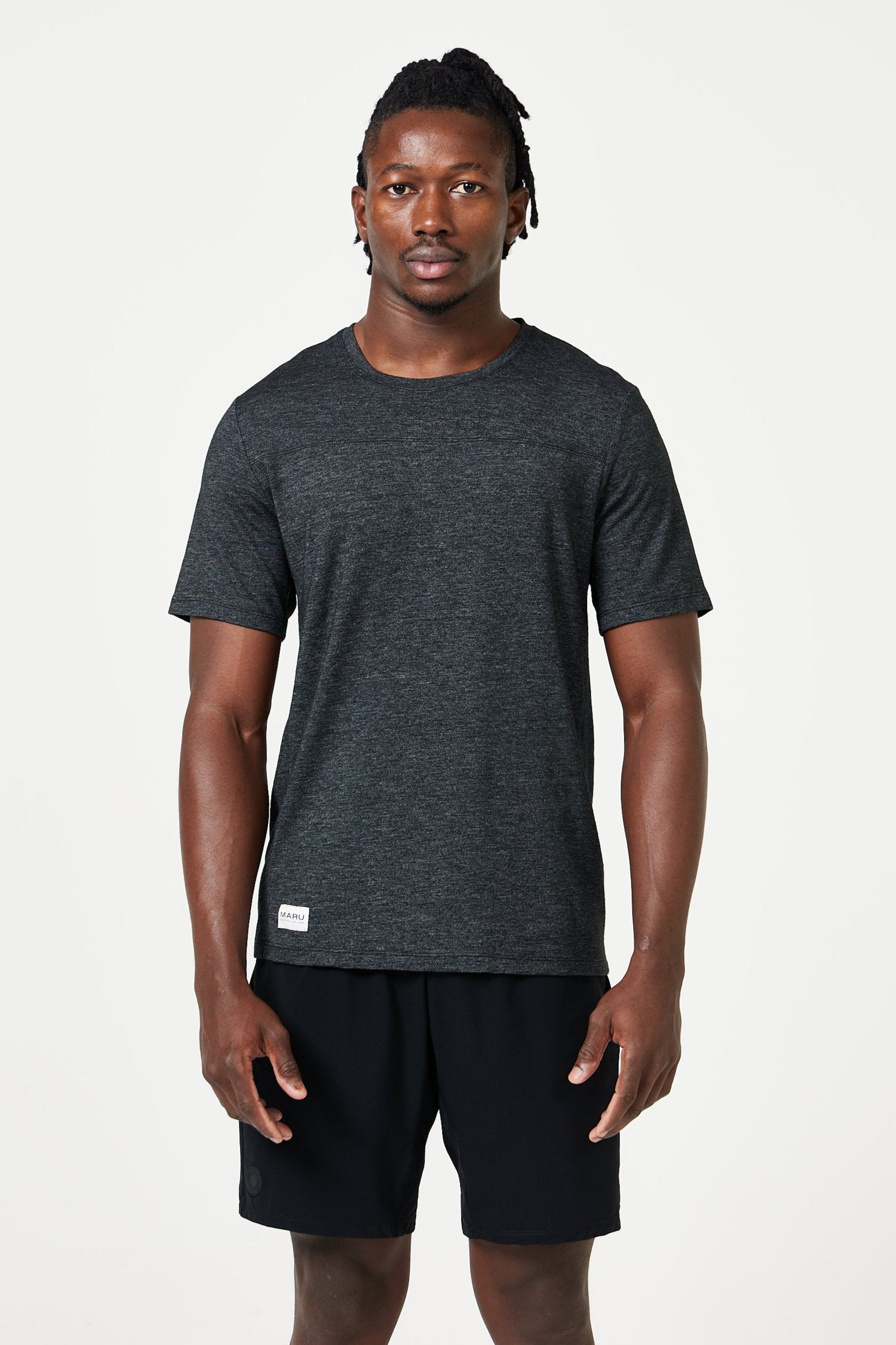 The One T-shirt grey mélange Merino wool Maru Clothing