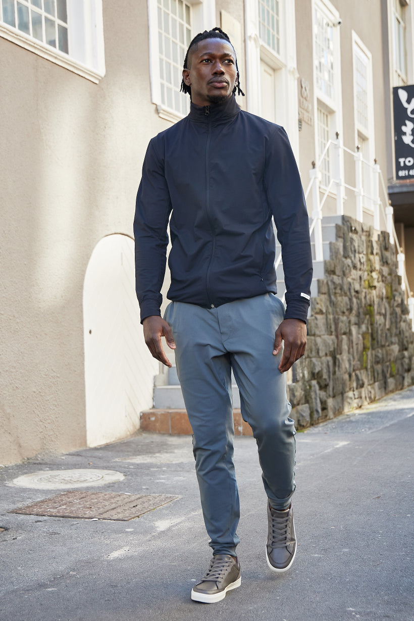 The form jacket paired with the Lifestyle joggers Maru Clothing 