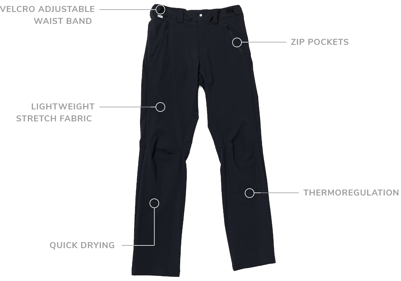 key features of the Commuter pants Maru Clothing