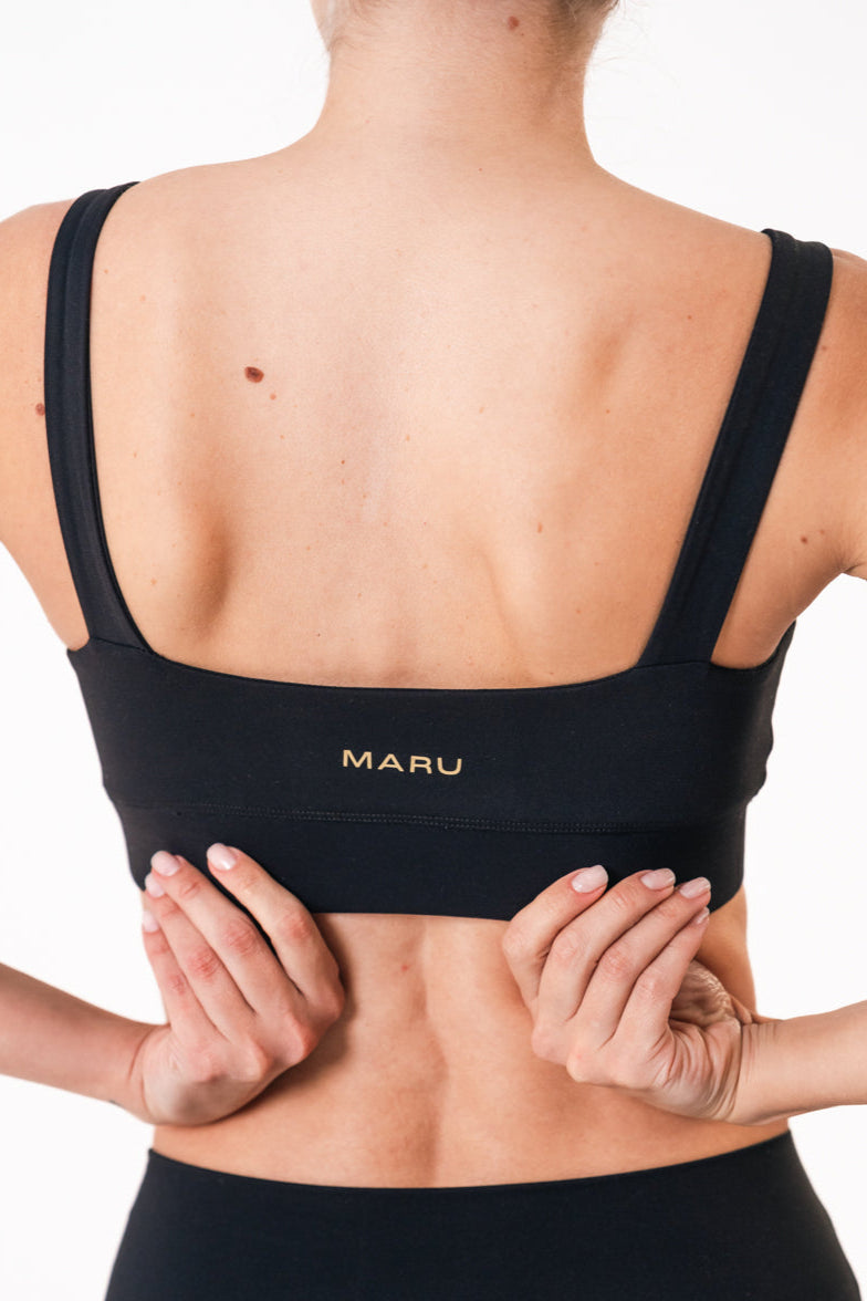 Powered up sports bra black maru clothing 