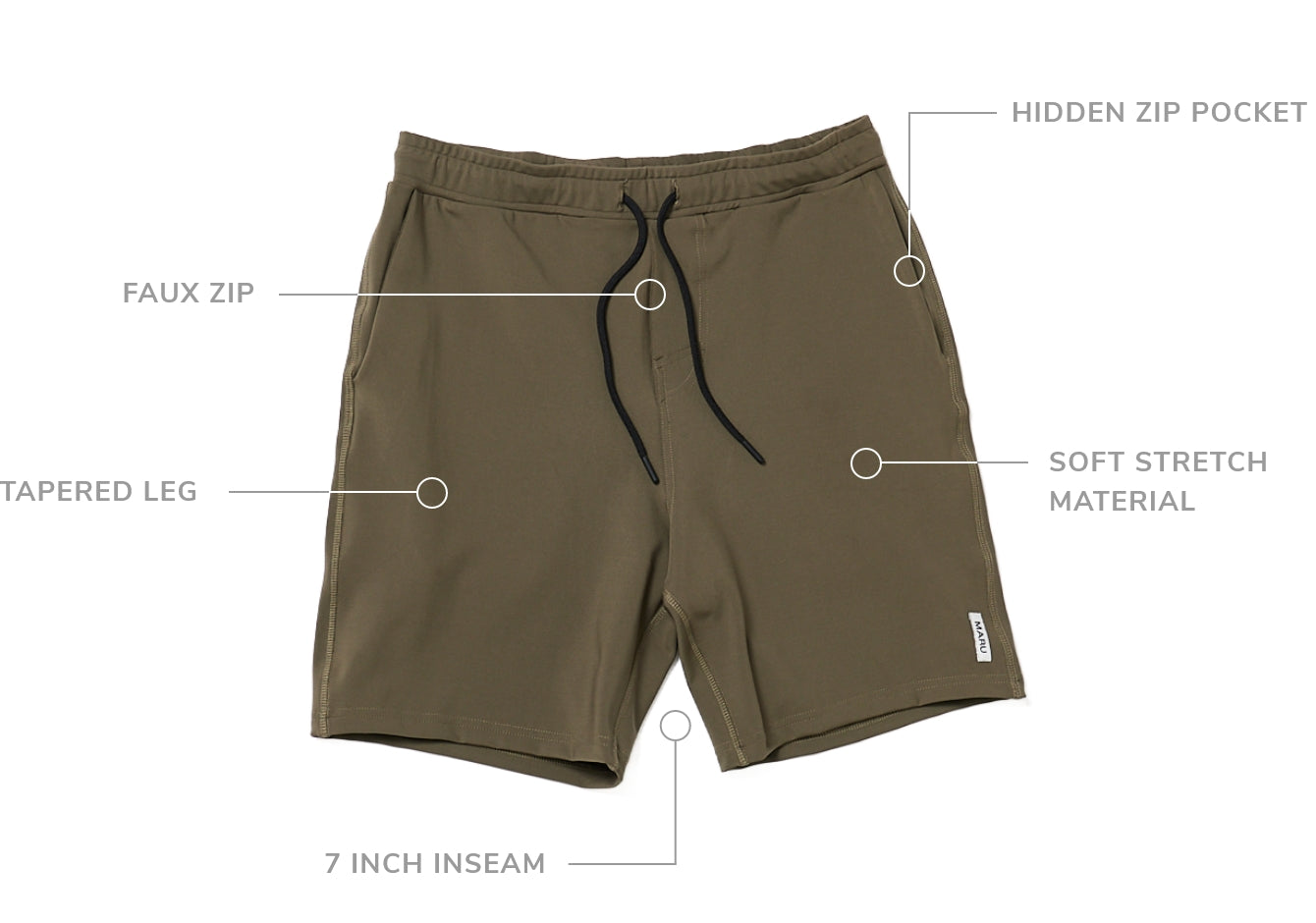 key features of the Lifestyle shorts Maru Clothing